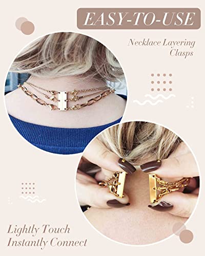 OHINGLT Layered Necklace Clasp 18K Gold and Silver Necklace Separator for Layering, Multiple Jewelry Clasps and Closures for Women