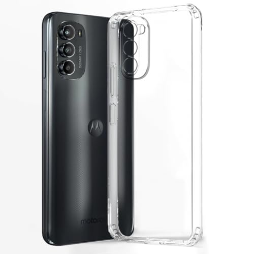 Image of Fashionury Shockproof Crystal Clear Back Cover Case for Motorola Moto G82 5G | Transparent Back Cover Case Raised Bumps for Camera & Screen Protection for Moto G82 5G / Moto g82 5G