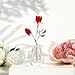 H&D HYALINE & DORA Crystal Red Rose Figurine Collectible Glass Double Roses Flowers Bouquets Ornament Decor for Home Wedding Party