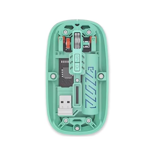Image of Wayona Clearclick Transparent Slim Wireless Mouse - Magnetic Cover, 3-Mode (Dual Bluetooth + USB), Rechargeable, One-Click Desktop, for MacBook /pc /iPad /Laptop