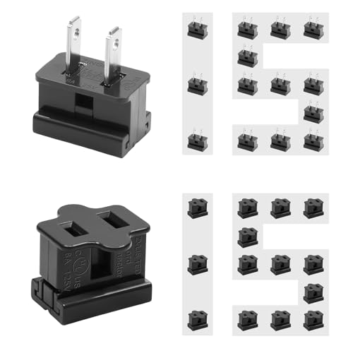 Christmas String Lights Vampire Plug Male and Female SPT-1 Black Set Sliding Zipper Plugs for SPT-1 Cord Gilbert Plugs Commercially Available 30 Pack