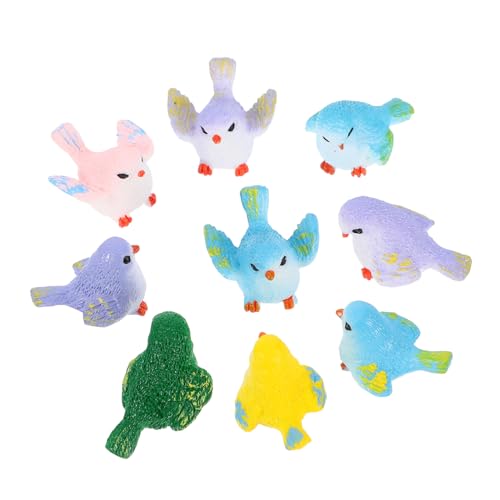 Figurines d'oiseaux miniatures en résine pour égayer un jardin miniature sans aucun entretien