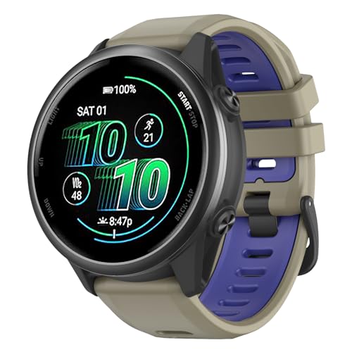 OVERSTEP (�I�[�o�[�X�e�b�v) �r���v�o���h Garmin Forerunner 570 47mm/Forerunner 265/Forerunner 255�p 22mm �V���R�������p�o���h Venu 3 2/Vivoactive 4�X�}�[�g�E�H