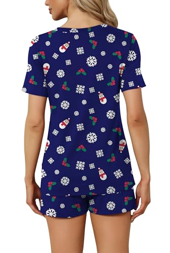 Image of RUBZOOF Women's Short Sleeve Pajama Sets with Pockets Casual V Neck 2 Piece Lounge Sets S-3XL
