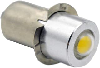 Ruiandsion 1pcs P13.5S 1W LED Upgrade Flashlights Bulb for DC 3-18V Maglite Torch Light, 150 Lumens, White 6000k, Positive Ground