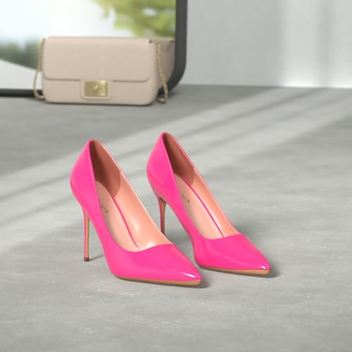 Image of Elisabet Tang High Heels, Womens Pointed Toe Slip on Stilettos Party Wedding Pumps Basic Shoes