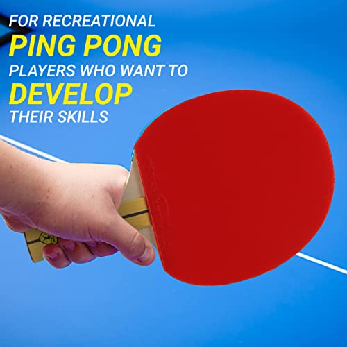 Killerspin Jet400 Smash N1 Ping Pong Paddle, Table Tennis Racket, Table Tennis Equipment For Intermediates/Advanced, Table Tennis Paddle With 5-Ply Wood Blade, Black/Red #TOP2