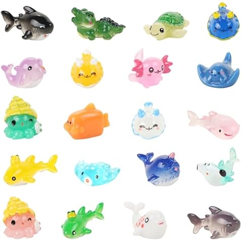 LALASTYLE 20PCS Mini Sea Animal Figures Cover