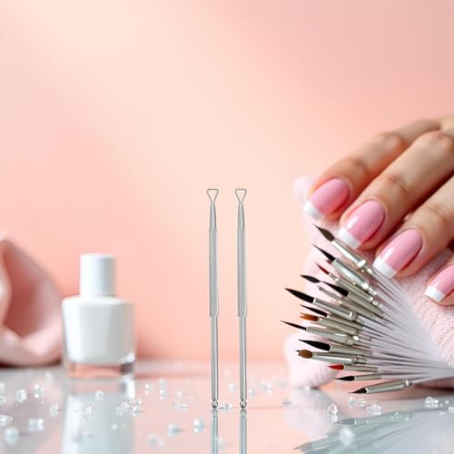 Nice & Deft Cuticle Pusher Tool - Stainless Steel Nail Remover