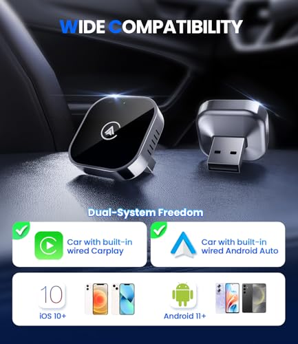 Adaptador inalámbrico CarPlay con conexión Plug and Play rápida para más de 1000 coches 7