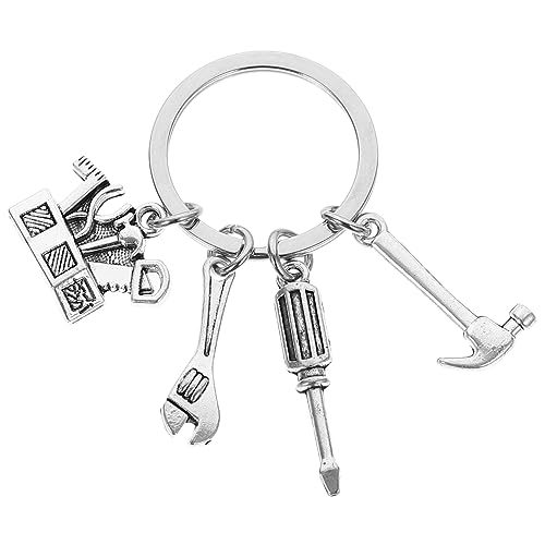 FRCOLOR Porte-Clés Boîte À Outils Compact Avec Tournevis Marteau Clé Porte-Clés Mécanicien Créatif En Métal Pour Sac À Dos Portefeuille Cadeau Original