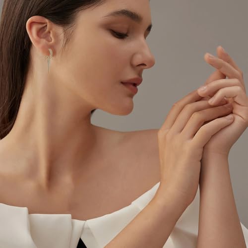 Obidos Gold Hoop Earrings -14K Gold Plated Statement Earrings - Spike Huggie Small Hoop Earrings for Women Boho Simple Hypoallergenic Earrings4