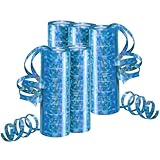 Luftschlangen Metallic Blau, Party Deko - 5 Rollen mit 18 Glitzernden Luftschlangen für Geburtstag -5STK-
