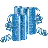 Luftschlangen Metallic Blau, Party Deko - 5 Rollen mit 18 Glitzernden Luftschlangen für Geburtstag -5STK-