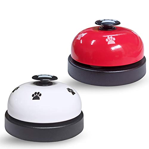 TTSAM Pet Training Bells, Dog Puppy Pet Potty Training Bells, Communication Device Cat Interactive Toys (Red and White)