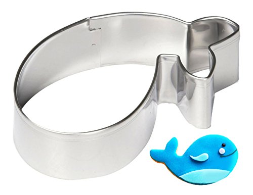 Yunko Lovely Animal Series Stainless Steel Cookie Cutter Fondant Cutter Puppy Cat Giraffe Elephant Rabbit Dolphin Bone (whale)