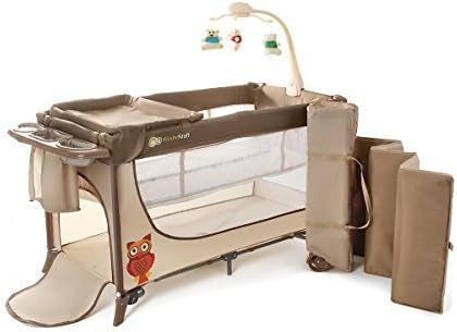 KinderKraft Joy Folding Travel Cot Package (Beige) by KinderKraft