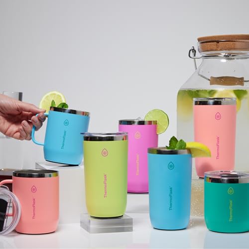 Vaso térmico ThermoFlask 12 oz acero inoxidable rosa miniatura 6