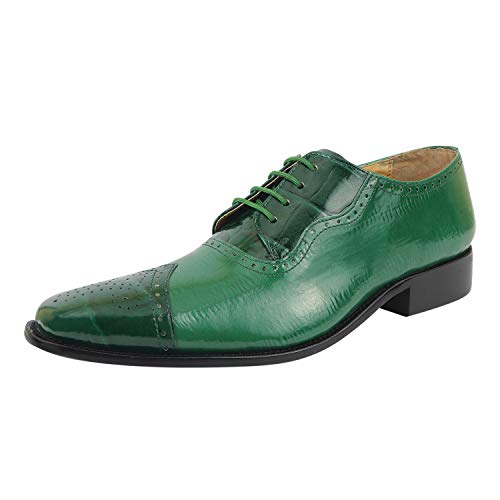 Image of LIBERTYZENO Mens Brogue & Plain Genuine Leather Animal Print Lace Up Oxford Dress Shoes for Easter Gift