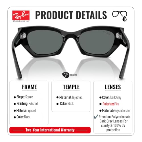 Image of Ray-Ban RB4430 ZENA BIO-BASED Shape Sunglasses with Official Eyewear Kit