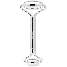 Sacheu Stainless Steel Face Roller Skin Care and Lymphatic Drainage &mdash; Cooling Metal Roller for Puffiness, Wrinkles, and Face Lifting, Dual-Sided Facial and Eye Massager, Includes Travel Pouch