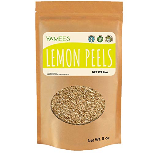 Yamees Lemon Peel Granules and Orange Peel Granules - 16 Oz (8 Oz Each) - Dehydrated Lemon & Orange Peel - Natural Loose Leaf Tea - Orange and Lemon for Teas & Cooking