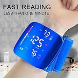 Wrist Blood Pressure Monitor with Led Touch Screen -Adjustable Wrist Blood Pressure Cuff from 5.1 inches to 9.3 inches,Rechargeable Wrist Bp Monitor with 99x2 Reading Memory and Carrying Case(Blue) - Image 4