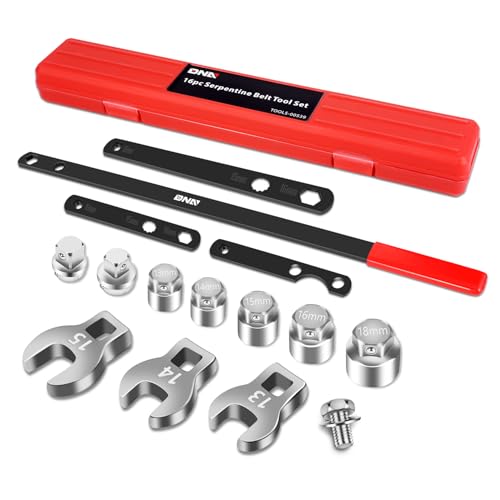 Image of DNA MOTORING 16pc Serpentine Belt Tool Set, Install Remove Serpentine Belts For Spring Loaded, With Case, TOOLS-00539