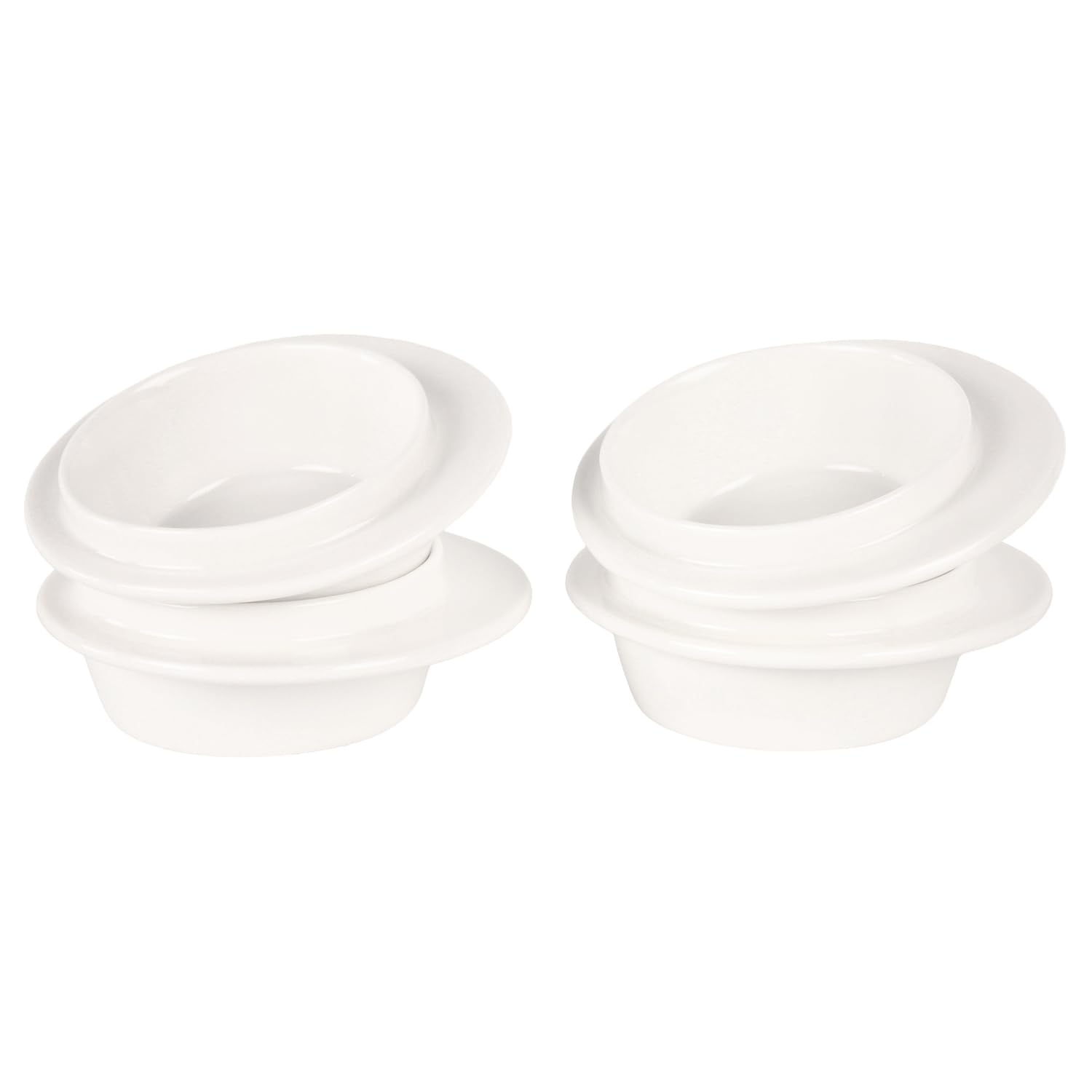 jinsongdafa 4 PCS Dipping Bowls Set, Ceramic Butter Dish, 2 OZ Soy Sauce Dish, mini Side Dish Bowls, Butter dish for one person for BBQ, Condiments, Appetizer, Dessert, Sushi, Party