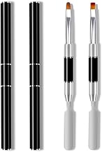 Metal, Nail Brushes, Double Ended Polygel Brush & Picker Tool, Magic Extension Gel Tool for UV/LED Nail Art, Acrylic Nail Extension, Extension Builder, Black