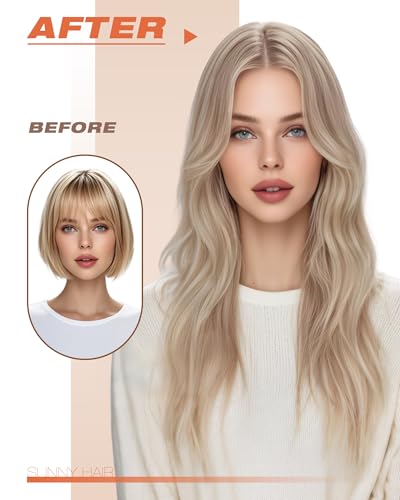 Sunny Hair Tape in Hair Extensions Real Human Hair Invisible Remy Hair Extensions Tape ins for Women Ash Blonde Highlight Bleach Blonde with Pink Hue 20 inch 20Pcs 50G