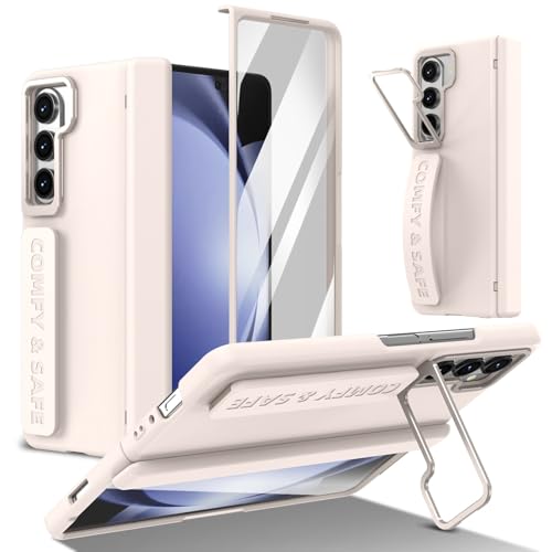 Coque Samsung Galaxy Z Fold 5 antichoc blanche avec film écran et dragonne silicone