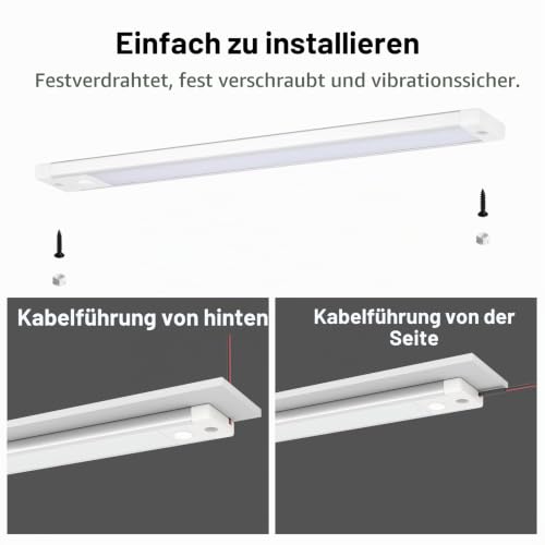 acegoo 12V LED Unterbauleuchte 470lm Wohnmobil Dimmbar 4,5W Integriertem Dimmschalter&Rotes Licht, Kabine für Boot Yacht Wohnwagen Camper Innenbeluchtung 305mm 2PCS (4000K)