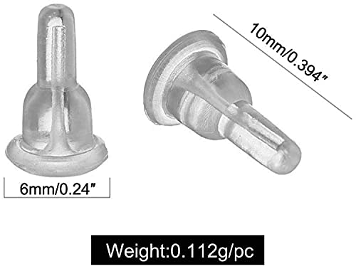 ELECDON Silicone Earring Backs of Clear - 50 Pcs / 25 Pairs Hypoallergenic Secure Push-Back Earring Stoppers for Stud Earrings, Soft Clear Ear Back Pads, 10x6mm Full-Cover Studs Dust-Proof