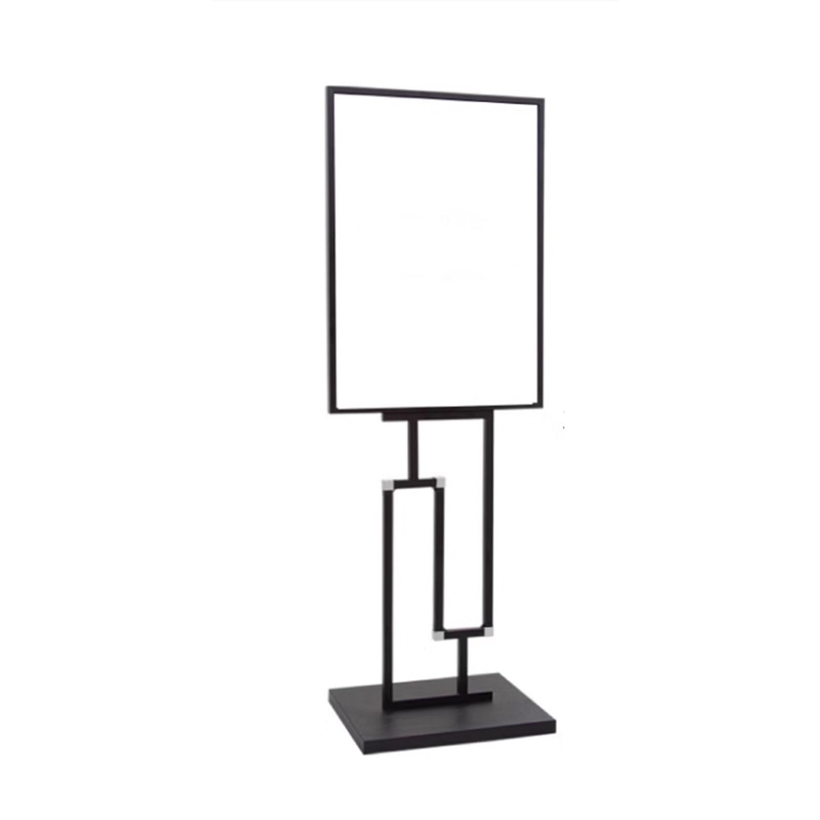 Genérico Soporte de Suelo Resistente con Base de Hierro Fundido: Soporte Robusto para menús, anuncios, avisos y expositores de Venta. Expositor de señalización Negro.