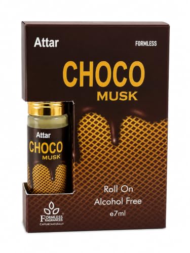 Image of Formless Choco Musk 7ml Roll-On Attar - Sweet Chocolate & Musk Fragrance, Long Lasting Unisex Perfume, Alcohol-Free Premium Attar, Pocket Friendly Travel Size for Daily use & Special Occasions