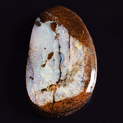 Opale rocheuse du Queensland, gemme d'exception 40x24mm pour haute joaillerie