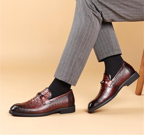 Men's Genuine Leather Slip-On Dress Shoes Print Business Formal Spring Arrival Comfortable2