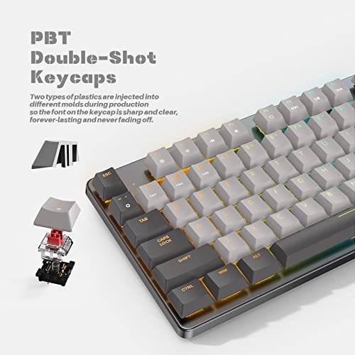 Image of CIDOO 87 Keys Rgb Mechanical Keyboard,Low Profile Gaming Keyboard With Aluminum Housing,Tkl Hot-Swappable Ultra-Slim 80 Percent Keyboard For Gaming And Work,Compatible With Windows System,Wired,Black