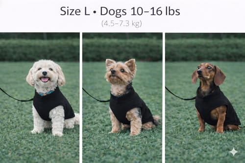JACKO & CO Fleece-Weste mit Ring für die Leine, weich, leicht, atmungsaktiv, für Welpen, kleine bis mittelgroße Hunde, Kätzchen, Katzen, warm für Frühling, Herbst, (Schwarz, Größe L, 4,5-7,3 kg)