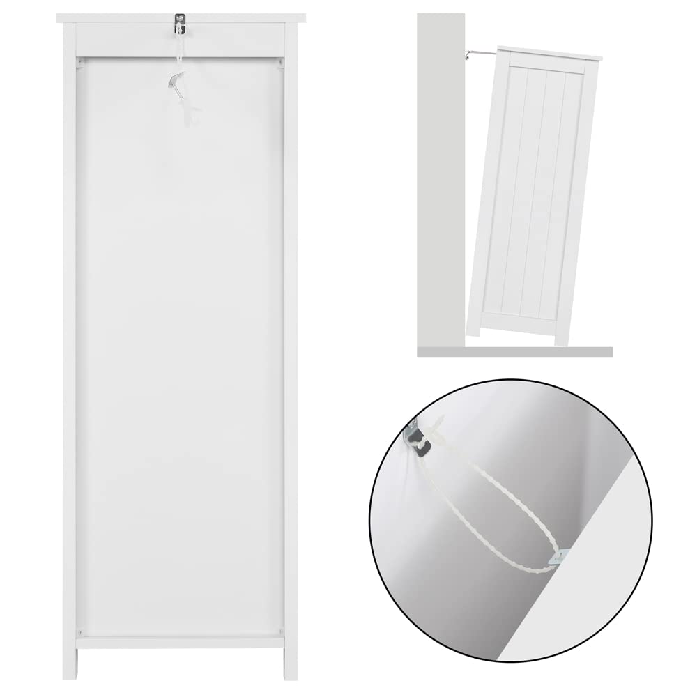 Yaheetech Mobile da Bagno Cassettiera con 4 Cassetti Armadio Autoportante Mobiletto Ausiliario Bagno Salvaspazio 30 x 30 x 82 cm Bianco