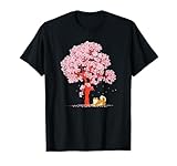 Perro Japonés Mascota Sakura Cerezo Flor Kawaii Shiba Inu Camiseta