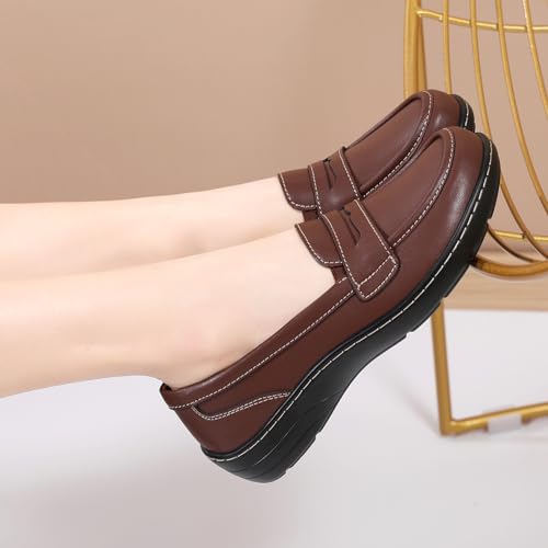 Image of QAE Loafers for Women Comfort Orthopedic Slip On Penny Loafers Women's Flat Shoes for Casual Walking Dress Work Business
