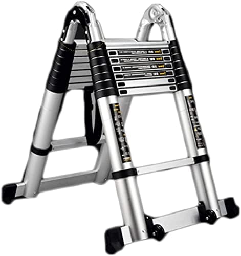 Folding Ladder Ladders,Telesladder A-Type 18 Ft Aluminum Extension Folding Telescoping Non-Slip Steps Portable Multi-Purpose Max Load 330Lb Stepladder ( Color : 18ft )