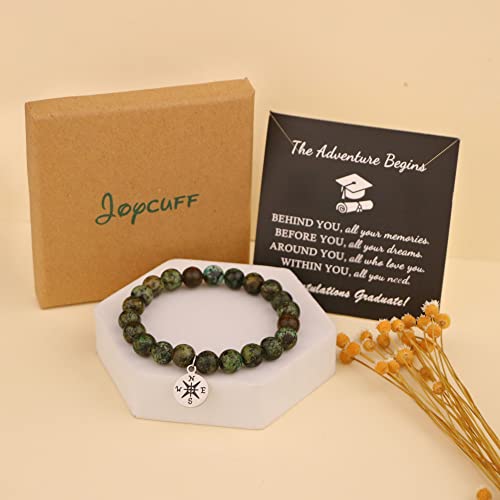 Image of JoycuFF 2026 Graduation Gifts College Inspirational Graduation Compass Bracelets for Daughter Girlfriends Bestie Sister Best Friends Granddaughter The Adventure Begins