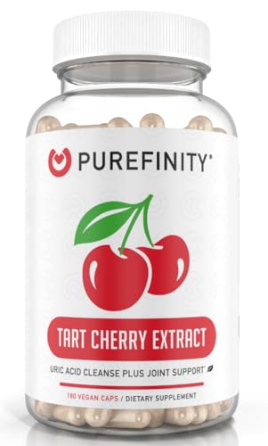 PUREFINITY Tart Cherry Capsules – Uric Acid Flush & Cleanse to Support Joint & Muscle Comfort with