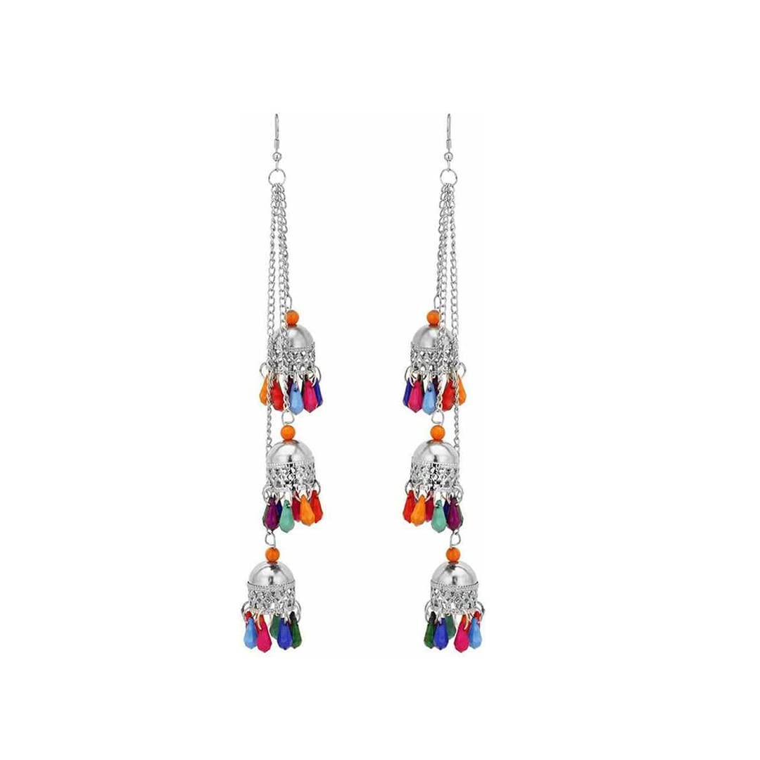 Vembley Traditional Silver Plated Triple Layered Multicolor Beads Dangle Earrings For Girls And Women (B0BL2NY2VY) Amazon Price History, Amazon Price Tracker