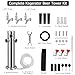 3 Tap Kegerator Tower Beer Tap Tower, Stainless Core Beer Faucet Dispenser with Pre-installed Beer Lines, Draft Beer Keg Tower with Kegerator Parts for Homebrew
