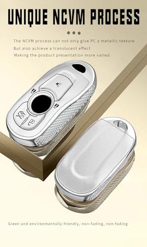 Coque de clé intelligente Buick Encore 2017-2020 protection télécommande 4 boutons dorée - 3