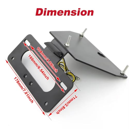 Support de plaque immatriculation rigide avec cadre arrière de précision moto - 4